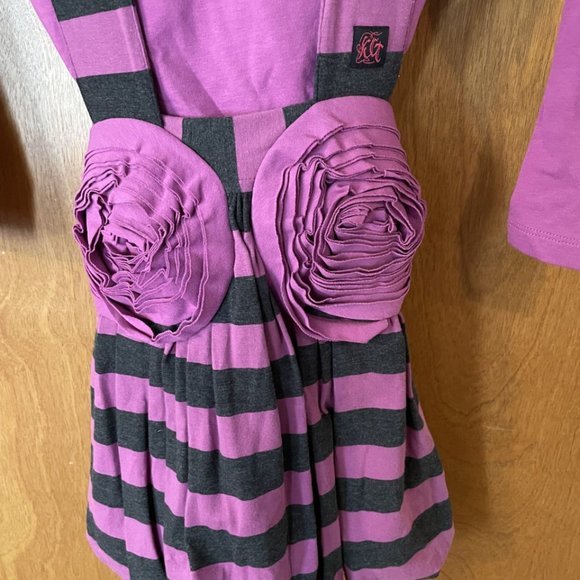 NWT Kid Cuteture Shirt and Skirt Set Boutique Made In USA Size 6 Purple Gray - Picture 4 of 5